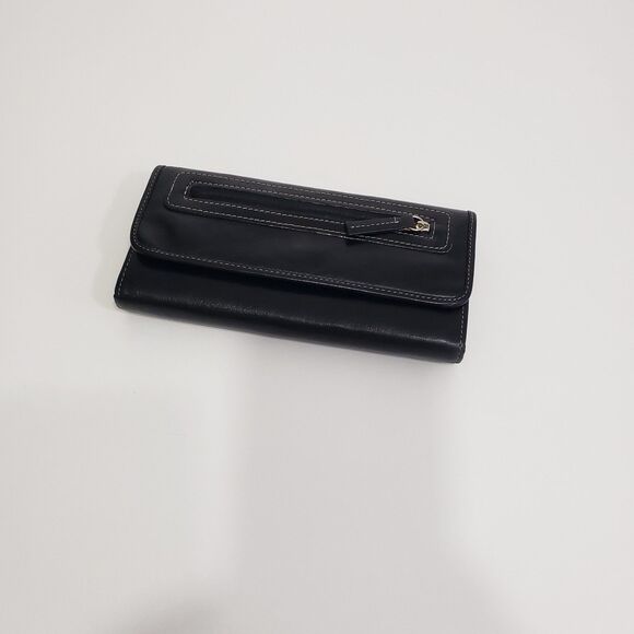 Women's Genuine Leather Black Wallet; Approx 8 x 4 - Picture 10 of 10